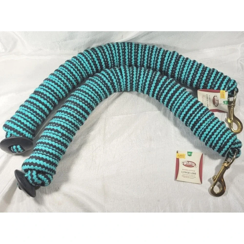 2 Weaver Rounded Cotton Lunge Lines w/ 225 Snap 3/4